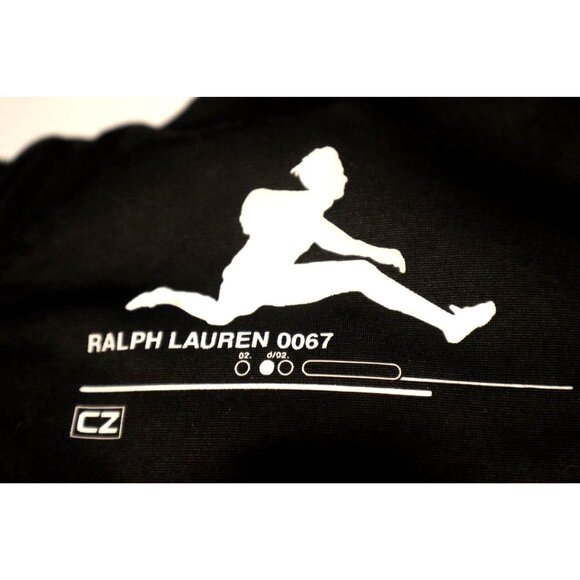 Polo Ralph Lauren Mens Black Track Jacket L Size Polyester Old Money Athletic - Picture 7 of 9